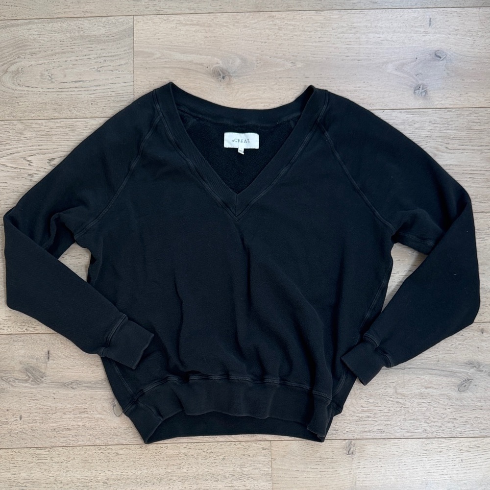 THE GREAT. Charcoal Knit Top